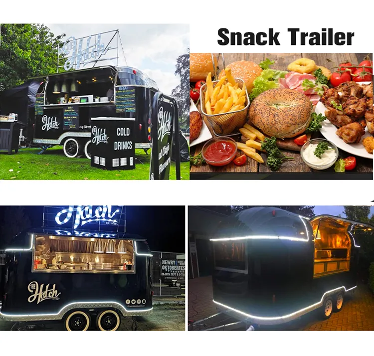 Mobile Fast Food Hamburger BBQ Pizza Donut Food Truck Burger Van Street Food Trucks Outdoor Outdoor Mobile Food Truck with Kitchen Equipment