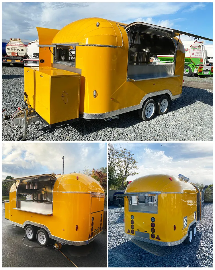 Mobile Fast Food Hamburger BBQ Pizza Donut Food Truck Burger Van Street Food Trucks Outdoor Outdoor Mobile Food Truck with Kitchen Equipment