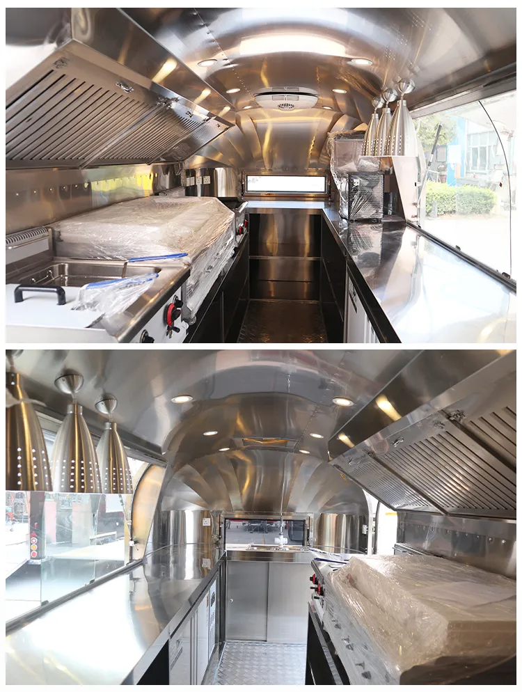 Mobile Fast Food Hamburger BBQ Pizza Donut Food Truck Burger Van Street Food Trucks Outdoor Outdoor Mobile Food Truck with Kitchen Equipment