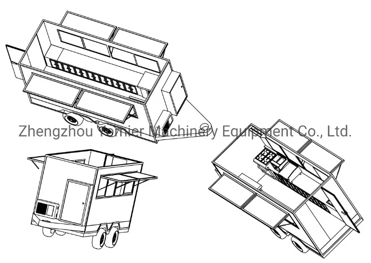 Mobile Noodles Popcorn Food Cooking Truck with Ce