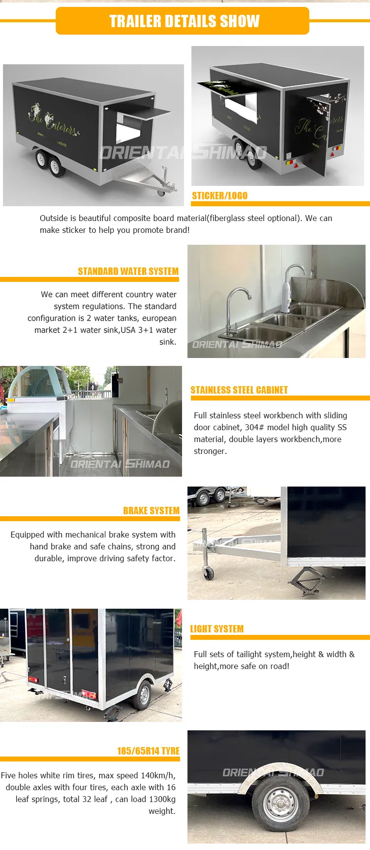 New Square Mobile off Road Camper Trailer with Tow Bar Color Sticker