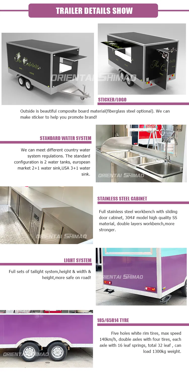 Oriental Shimao Donuts Hand Push Food Cart Mobile Fast Food Van