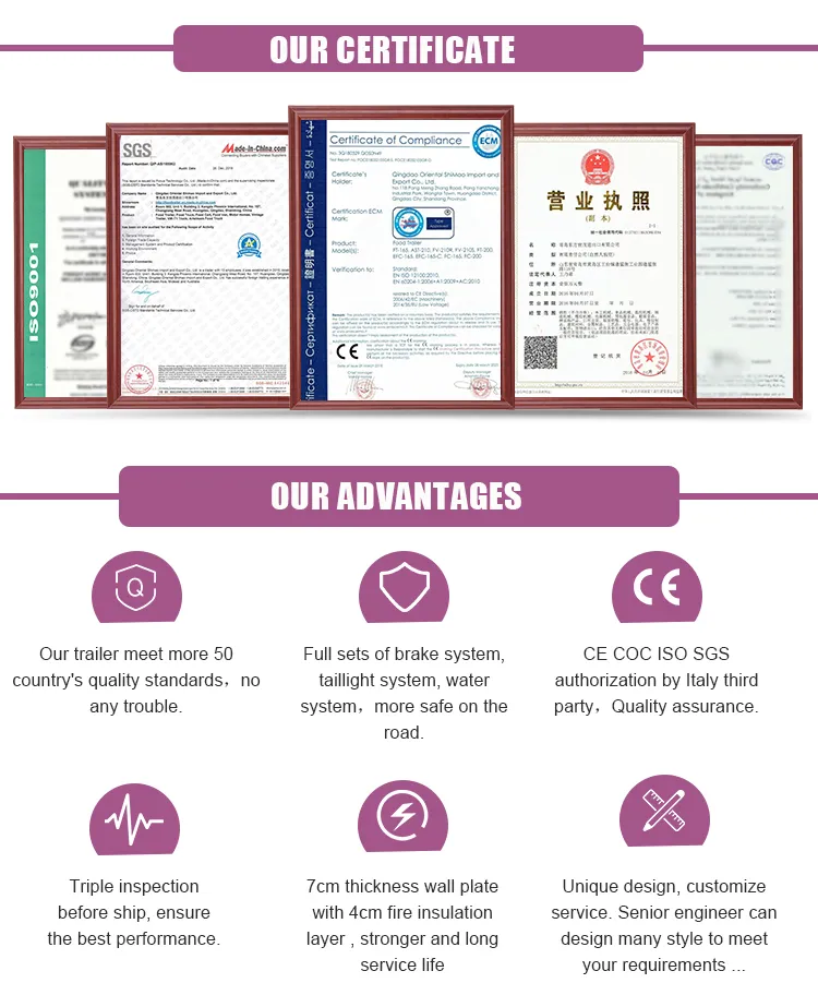 Oriental Shimao Donuts Hand Push Food Cart Mobile Fast Food Van