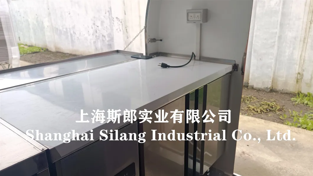 Red Customized Ice Cream Food Trailer in Europe 230*200*230cm