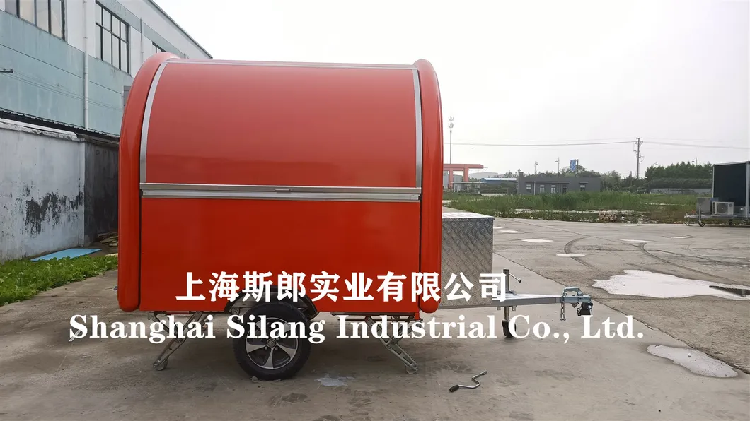 Red Customized Ice Cream Food Trailer in Europe 230*200*230cm