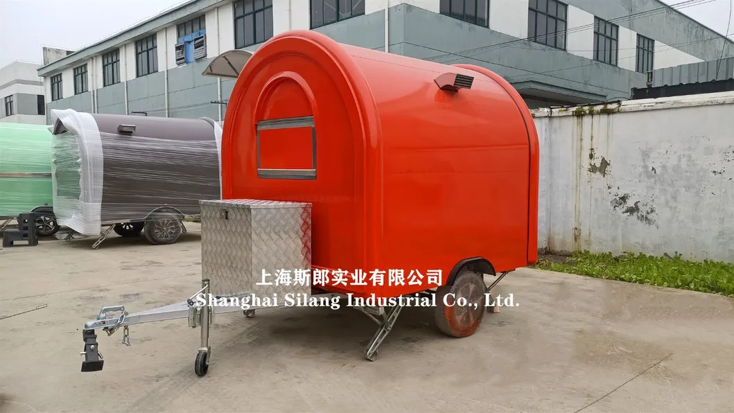 Red Customized Ice Cream Food Trailer in Europe 230*200*230cm