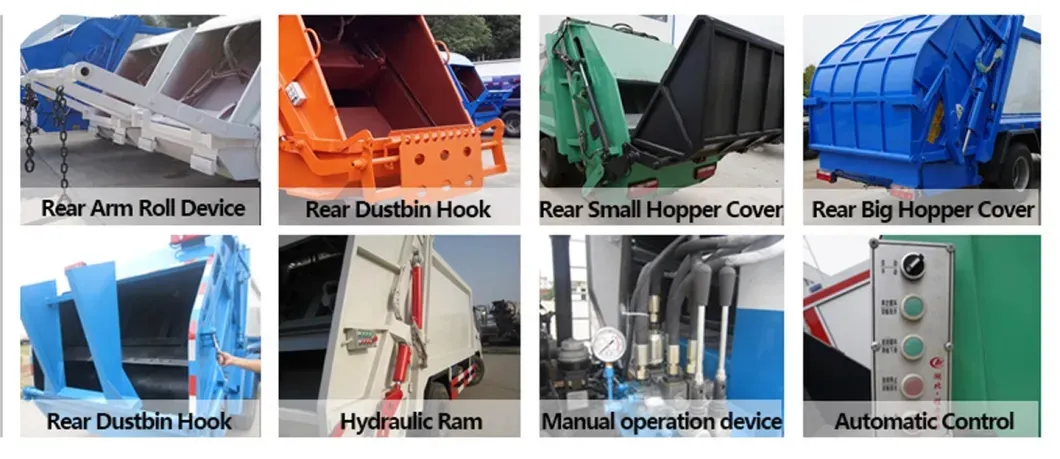 Rhd Small Compactador Trash Compactor with Garbage Bin Lifting Truck
