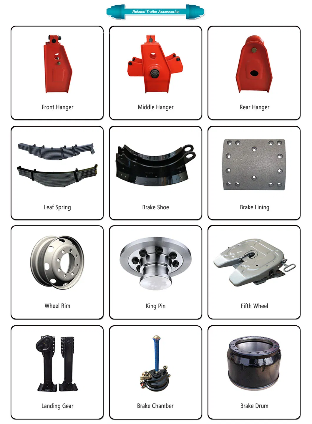 Semi Trailer Parts Used American Type Inboard Trailer Rear Axle 13ton 15ton 16ton Fuwa Type Axle