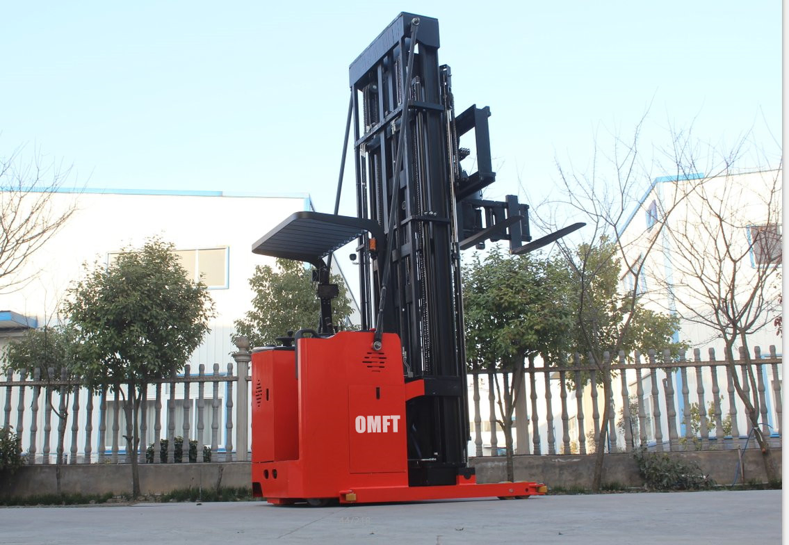 Side Loader Forklift 3-Ways Forks Electric Power Stacker Mini 1 Ton for Narrow Aisle Warehouse