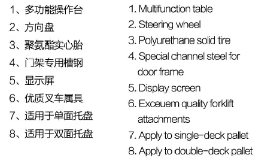 Side Loader Forklift 3-Ways Forks Electric Power Stacker Mini 1 Ton for Narrow Aisle Warehouse