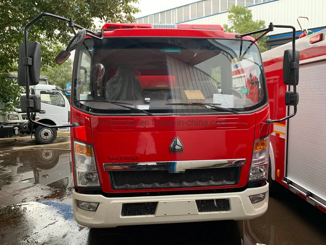 Sino Truck HOWO 4000L Water Tank with Foam Fire Fighting Truck Fire Truck with Equipment