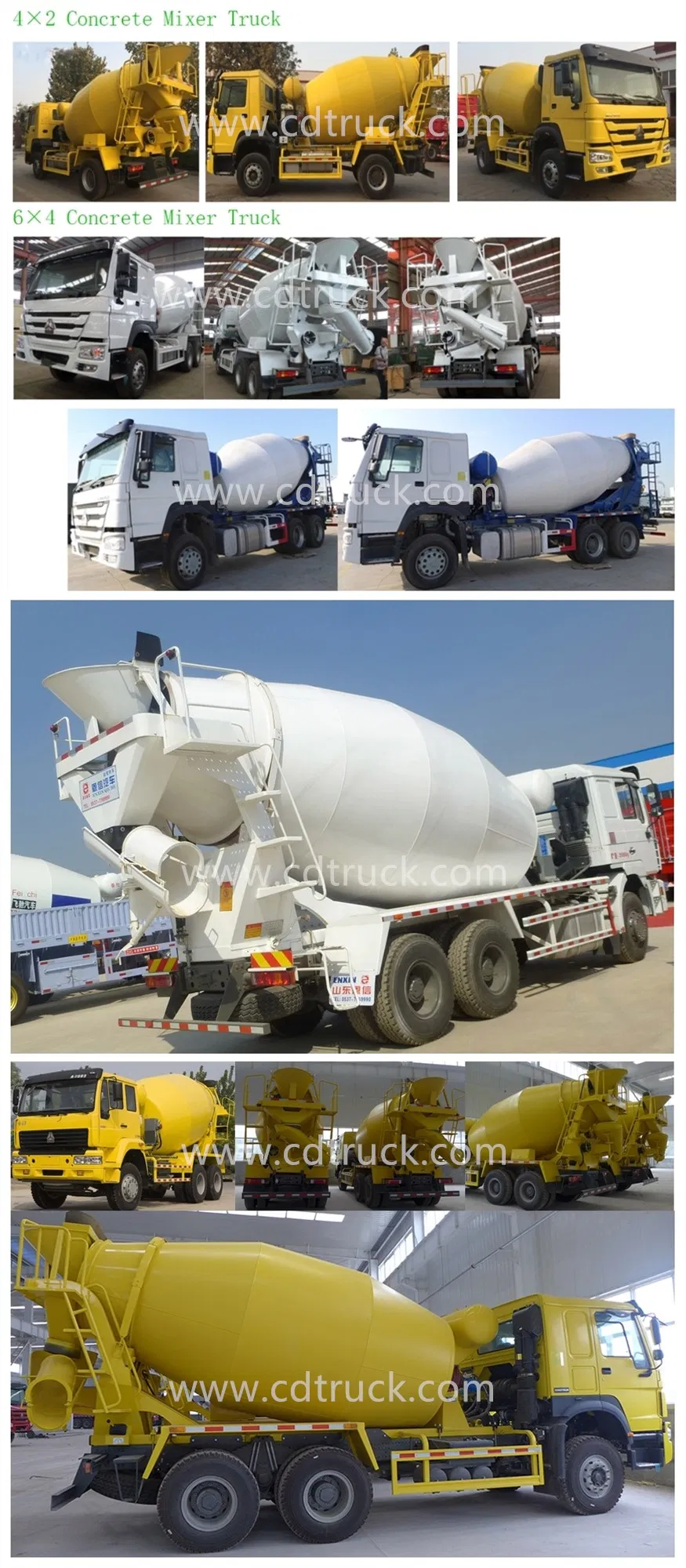 Sinotruk 290HP 4X2 6X4 8X4 HOWO 8cbm 14cbm Concrete Mixer Truck