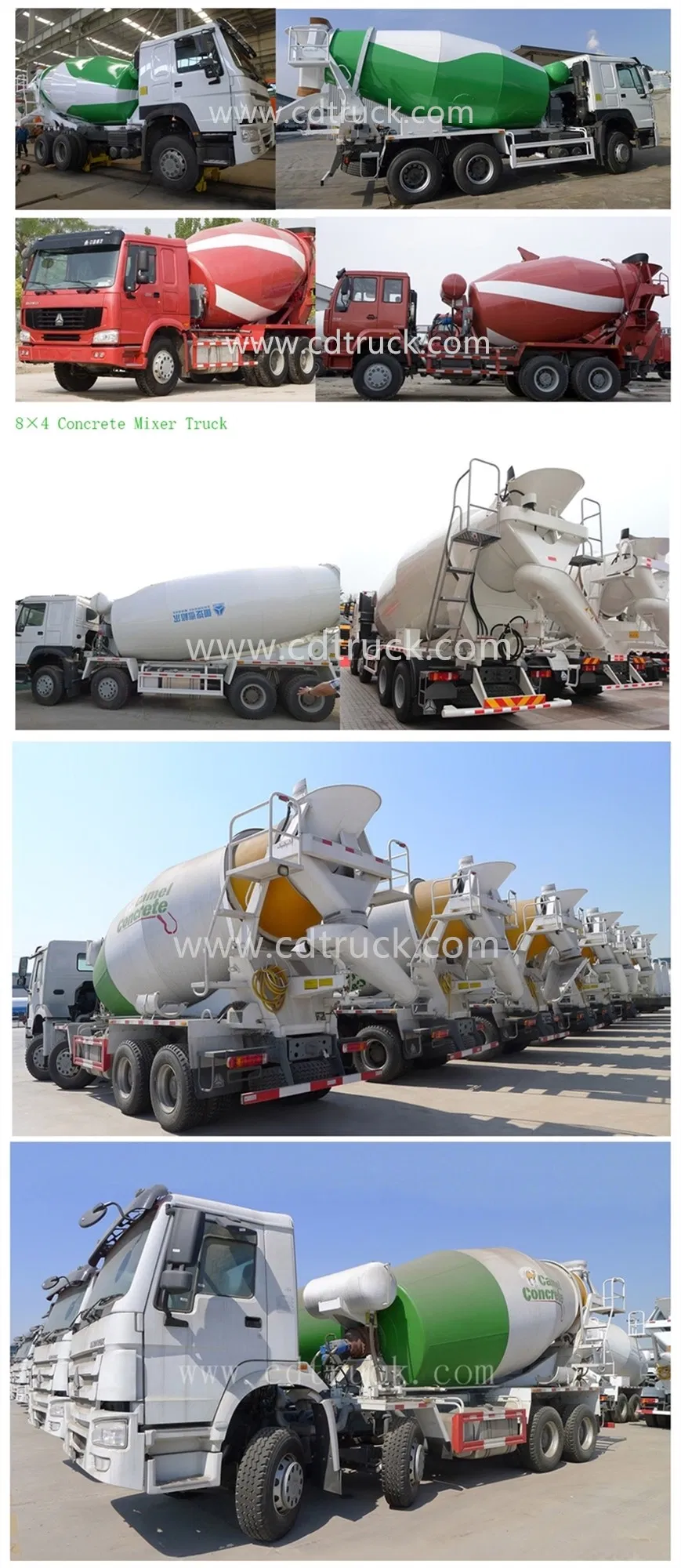 Sinotruk 290HP 4X2 6X4 8X4 HOWO 8cbm 14cbm Concrete Mixer Truck