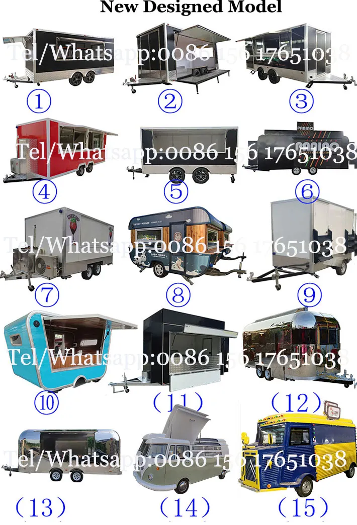 Stainless Steel Mobile Ice Cream Pizza Food Vending Van