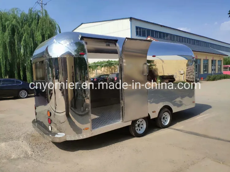 Stainless Steel Mobile Ice Cream Pizza Food Vending Van