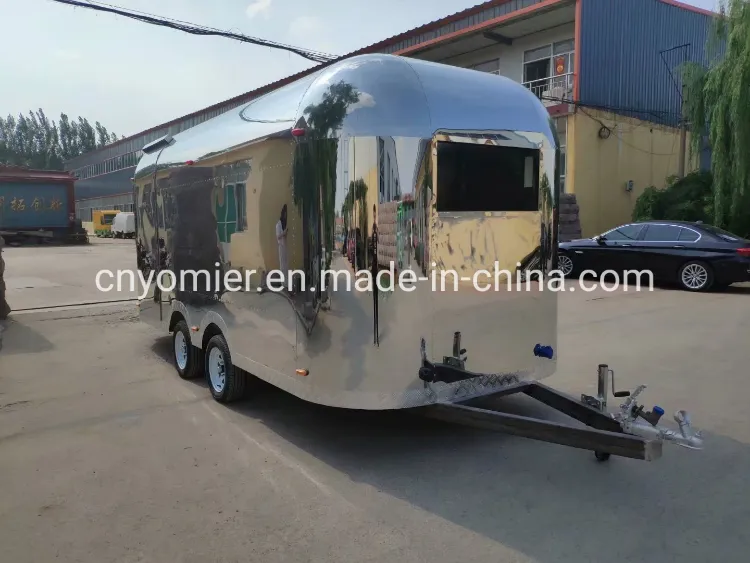Stainless Steel Mobile Ice Cream Pizza Food Vending Van
