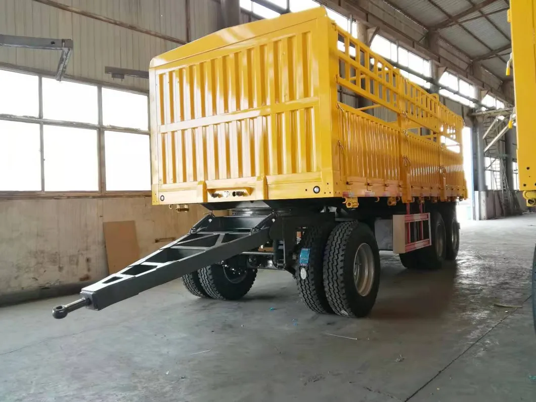 Steel 30t Tri Axle Capacity Full Trailer for Cargo Transport