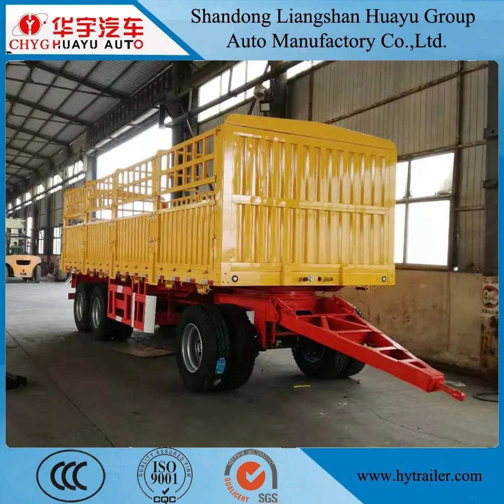 Steel 30t Tri Axle Capacity Full Trailer for Cargo Transport
