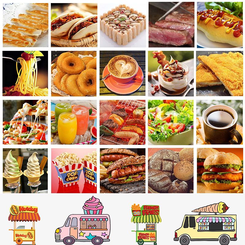 Street Ice Cream/Hot Dog Food Trailer with Fully Kitchen Equipment