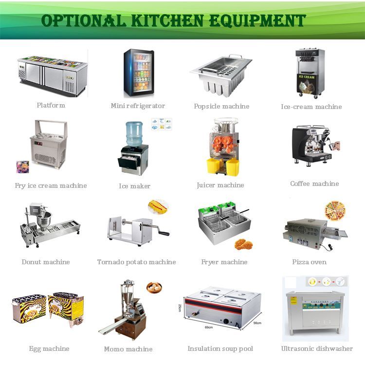 Street Ice Cream/Hot Dog Food Trailer with Fully Kitchen Equipment