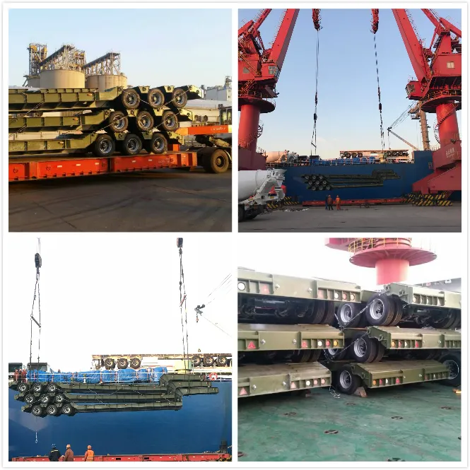 Sunken Loading Deck Three Axles Lowbed Truck Trailer Price Cheap