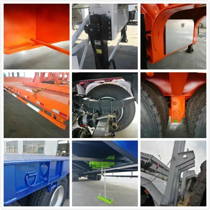 Sunken Lower Loading Deck Lowbed Truck Semitrailer Low Bed Semi Trailer