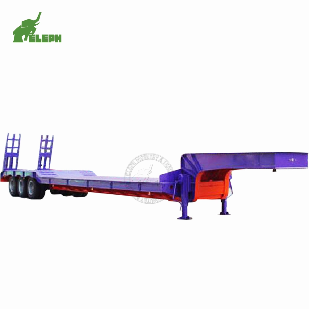 Sunken Lower Loading Deck Lowbed Truck Semitrailer Low Bed Semi Trailer