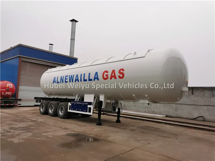 Tri-Axle 54000L LPG Tanker Semi Trailer LPG Truck Trailer 27 Tons Propane LPG Transport Tanker Trailer