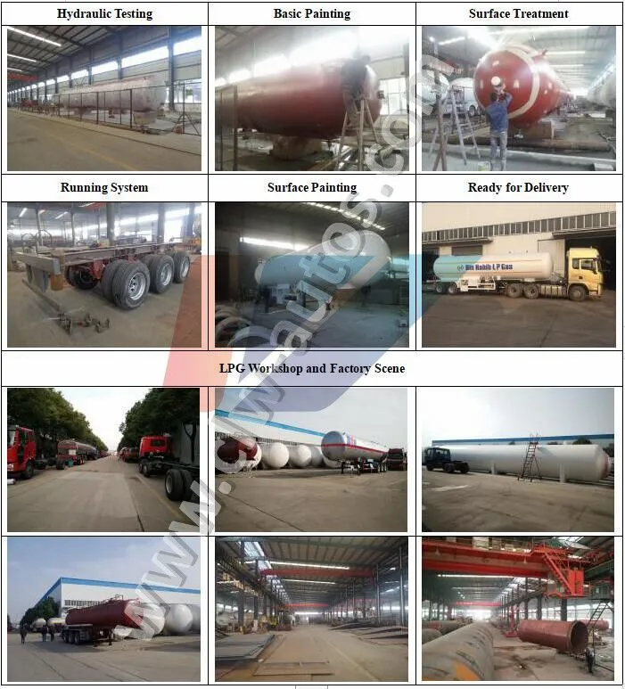 Tri-Axle 54000L LPG Tanker Semi Trailer LPG Truck Trailer 27 Tons Propane LPG Transport Tanker Trailer
