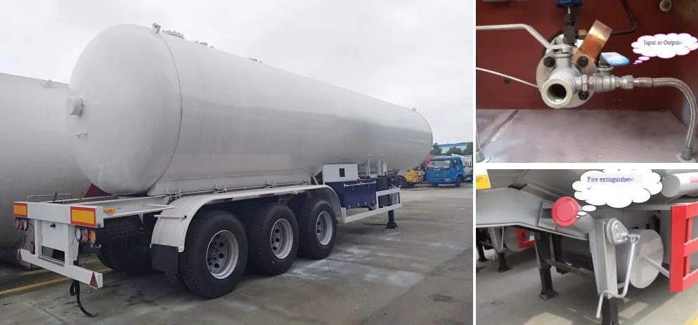 Tri-Axle 56m3/56cbm/56000L/56000liters Propane LPG Tank Semi Trailer