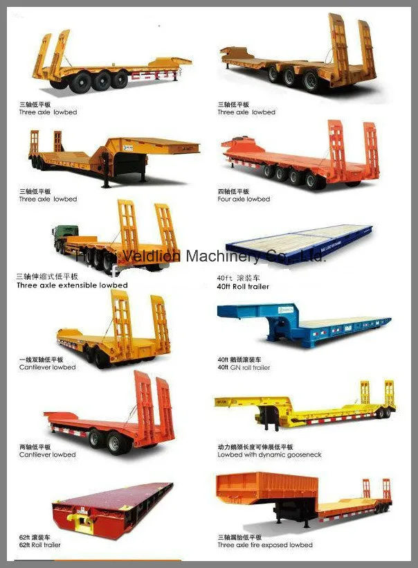 Tri-Axle 60mt, 60tons Low Bed Semi Trailer