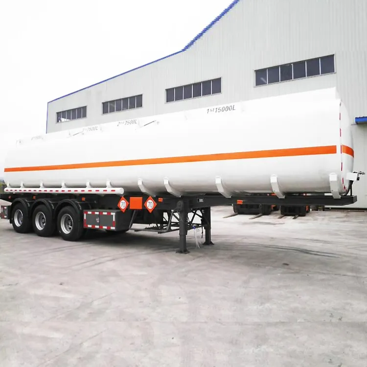 Tri Axle Tank Semi Trailer, 35000 - 45000 Liters Fuel Tanker Trailer