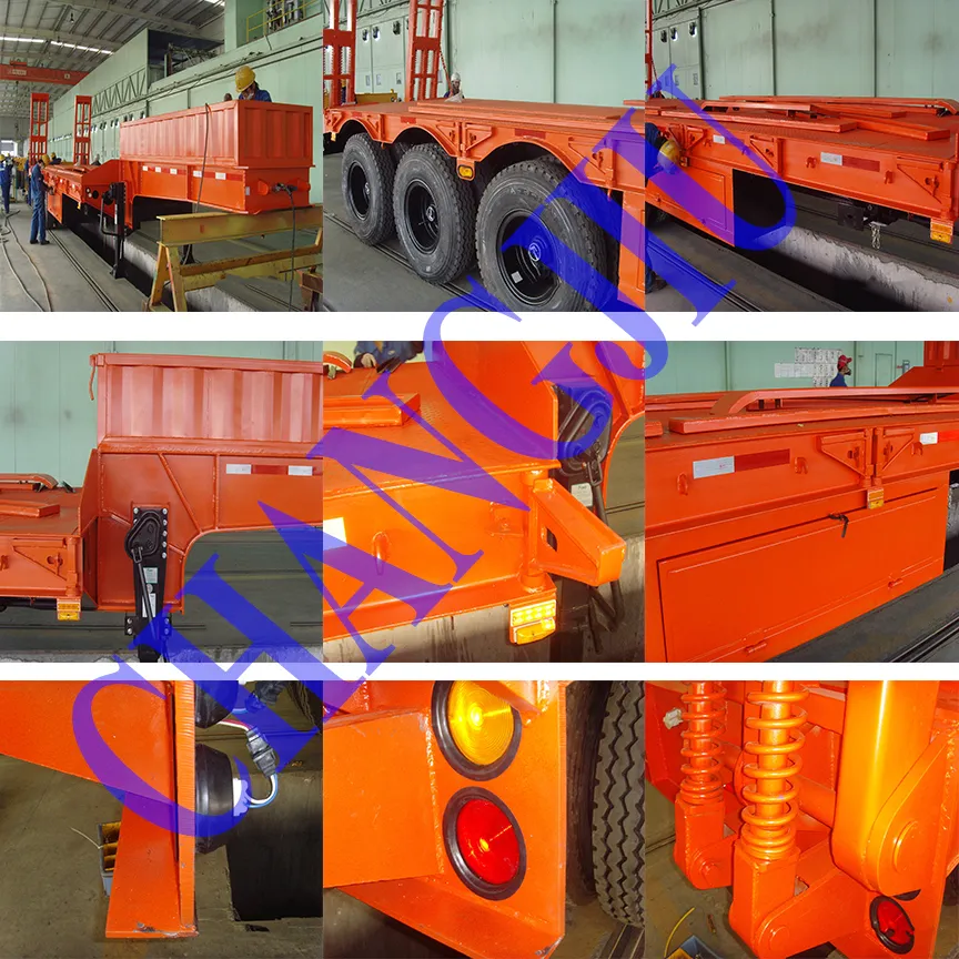 Tri Axles Gooseneck 13meters Excavator Low Bed Semi 3/4axles 45-60 Tons Low-Bed Heavy Equipment Lowbed Truck Semi Trailer