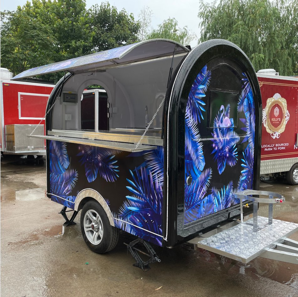 Tune 230cm Length Mobile Food Trailer Hot Dog Mobile Food Cart Snack Food Carts CE Approved