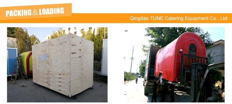 Tune 230cm Length Mobile Food Trailer Hot Dog Mobile Food Cart Snack Food Carts CE Approved