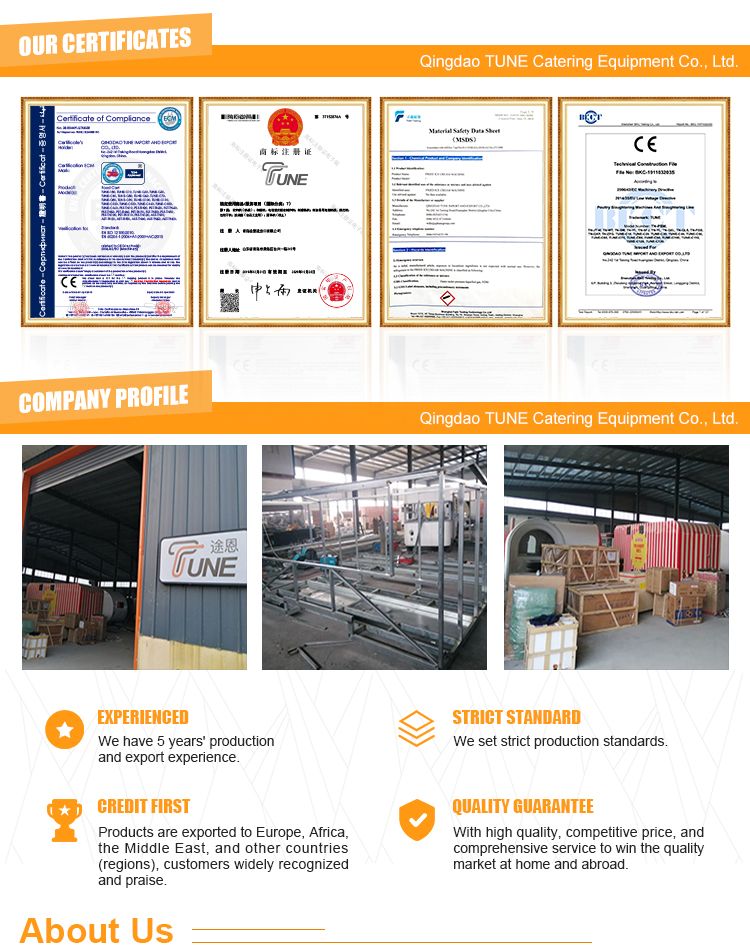 Tune 230cm Length Mobile Food Trailer Hot Dog Mobile Food Cart Snack Food Carts CE Approved