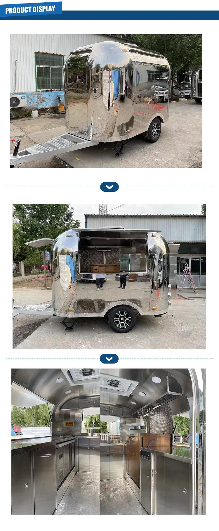 Tune Airsteam Food Truck Burger Kitchen Van Food Trailer Ice Cream Cart