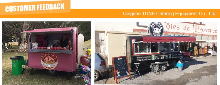 Tune Mobile Fast Food Truck Hot Dog Kitchen Trailer Kebab Food Cart