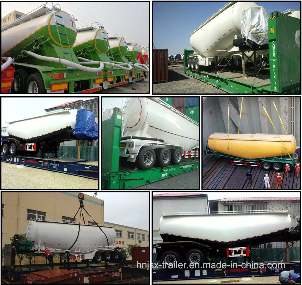 V Type 40-55tons Capacity Air Compressor Bulk Cement Tanker Semi Trailer Cement Bulker for Sale