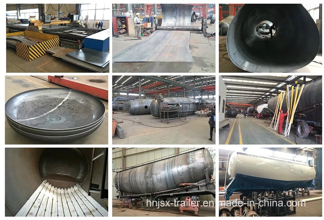 V Type 40-55tons Capacity Air Compressor Bulk Cement Tanker Semi Trailer Cement Bulker for Sale