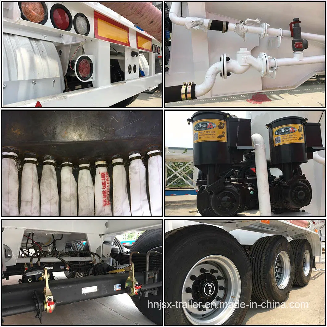 V Type 40-55tons Capacity Air Compressor Bulk Cement Tanker Semi Trailer Cement Bulker for Sale