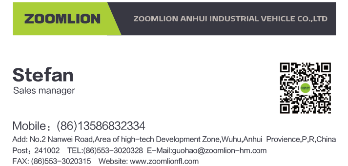 Zoomlion Factory Rubber Tires Diesel Fork Lift 3 Ton with Optional Attachment